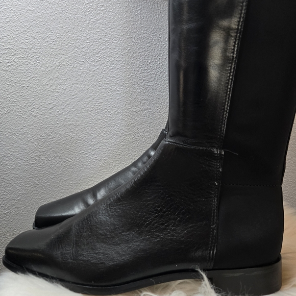 Vince Camuto Librina Elegant Black Leather Knee-High Boots Sz 7.5 New Ret $229 - Picture 8 of 14